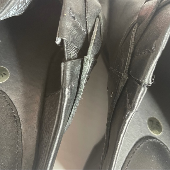 Ariat 7.5B Black Leather Wedge Mules Braided Strap - Picture 10 of 13